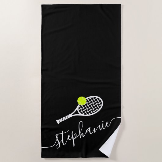 Personalisiertes Tennis Elegante Mit Monogramm Strandtuch (Vorderseite)