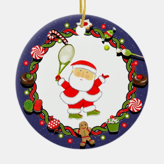 Personalisiertes Tennis Keepake-Geschenk Keramik Ornament (Vorne)