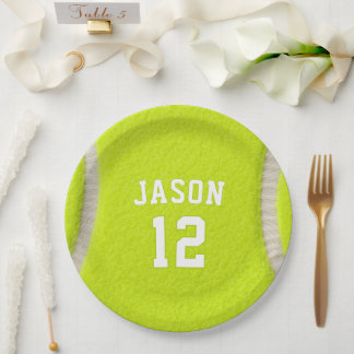 Personalisiertes Tennis mit Namen & Alter Pappteller