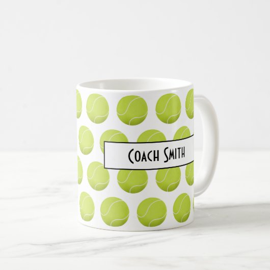 Personalisiertes Tennis Pattern Coach Geschenk Kaffeetasse (VorderseiteRechts)