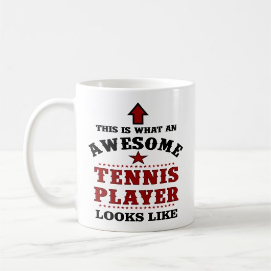 Personalisiertes Tennis-Player-Geschenk Kaffeetasse (Links)