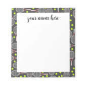 Personalisiertes Tennis-Racket-Notepad Notizblock (Vorderseite)