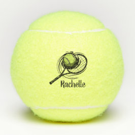 Personalisiertes Tennis Racket und Ball Tennis Bal