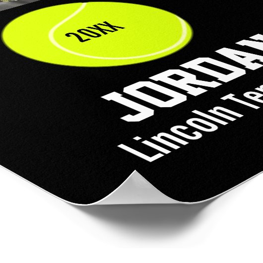 Personalisiertes Tennisteam Fotocollage Namensschu Poster (Ecke)