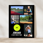 Personalisiertes Tennisteam Fotocollage Namensschu Poster<br><div class="desc">Dieses personalisierte Tennisteam-Foto Collage Poster beinhaltet Ihre Lieblings-Tennis-Fotos, eine Tennisball-Grafik mit dem Namen und der Schule Ihres Spielers (oder Ihren eigenen Text). Dieses Design ist Set vor einer Hintergrundfarbe Ihrer Wahl - klicken Sie einfach auf anpassen und wählen Sie dann die Hintergrundfarbe rechts aus - passen Sie den Farben Ihres...</div>