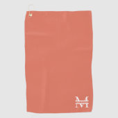 Personalisiertes Terracotta Monogramm und Name Golfhandtuch (Vorderseite)