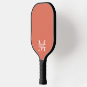 Personalisiertes Terracotta Monogramm und Name Pickleball Schläger (Links)