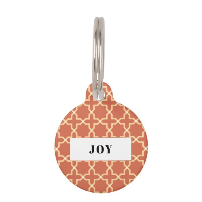 Personalisiertes Terracotta Star Pattern Pile Haustiermarke (Vorderseite)