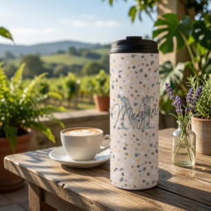 Personalisiertes Terrazzo-Monogramm Thermosbecher