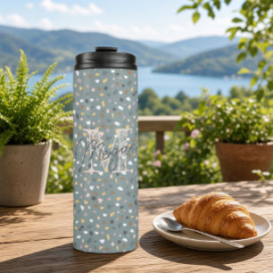 Personalisiertes Terrazzo-Monogramm Thermosbecher