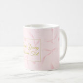 Personalisiertes Text-Rosaband-Muster-Design Kaffeetasse (VorderseiteRechts)