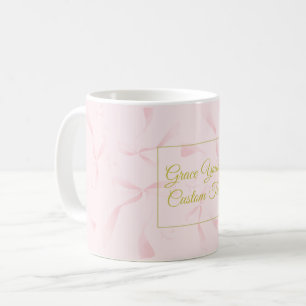 Personalisiertes Text-Rosaband-Muster-Design Kaffeetasse
