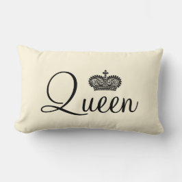 Personalisiertes Textdesign von Queen und Crown Lendenkissen