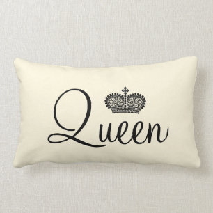 Personalisiertes Textdesign von Queen und Crown Lendenkissen