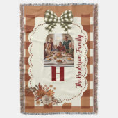 Personalisiertes Thanksgiving-Monogramm Benutzerde Decke (Vorderseite Vertikal)