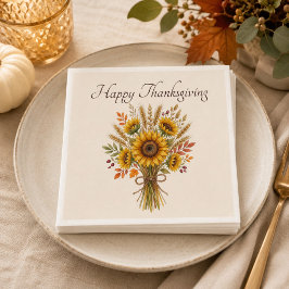 Personalisiertes Thanksgiving-Sonnenblumenbouquet Serviette