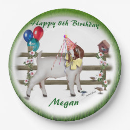 Personalisiertes Thema Kinderziege Geburtstagspart Pappteller