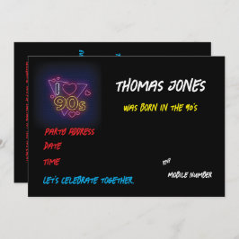 Personalisiertes Themed Retro-Party der 90er Jahre Einladung
