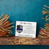 Personalisiertes Thin Blue Line Abzeichen Polizeig Fotoplatte (Seite)