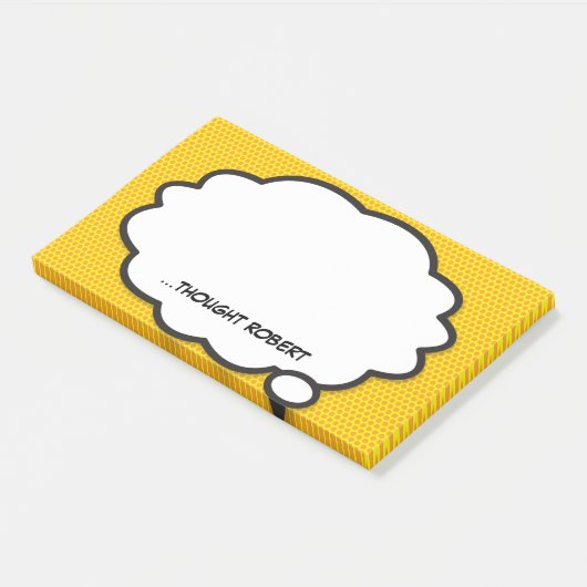 Personalisiertes Think Bubble Fun Comic Book Post-it Klebezettel (angewinkelt)