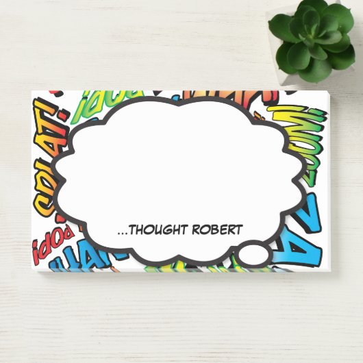 Personalisiertes Think Bubble Fun Modernes Comic B Post-it Klebezettel (Büro)