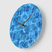 Personalisiertes tiefblaues Foto Große Wanduhr (Winkel)