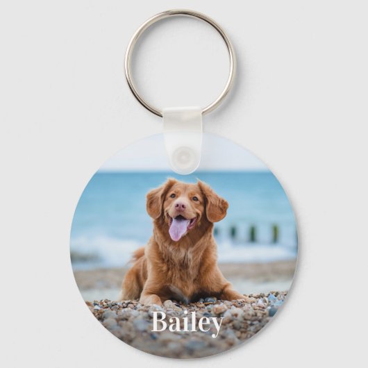 Personalisiertes Tier 2 Foto Hund Lover Schlüsselanhänger (Vorderseite)
