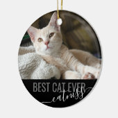 Personalisiertes Tier Beste Katze je Modernes Foto Keramik Ornament (Links)