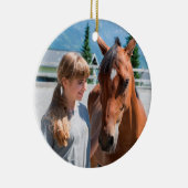Personalisiertes Tier Bestes Pferd Name und Bild Keramik Ornament (Rechts)