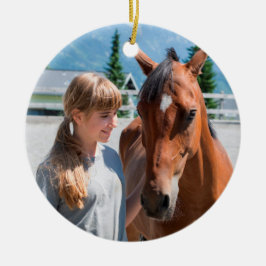 Personalisiertes Tier Bestes Pferd Name und Foto Keramik Ornament