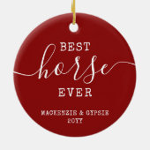 Personalisiertes Tier Bestes Pferd Name und Foto Keramik Ornament (Hinten)
