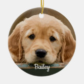 Personalisiertes Tier Foto Hund Lover Memorial Keramik Ornament (Vorne)