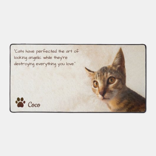 Personalisiertes Tier Foto Katzenmatte Vorlagenübe Schreibtischunterlage (Vorderseite)