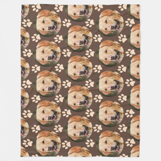 Personalisiertes Tier Foto Muster Dog Brown Fleecedecke (Vorderseite)