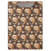 Personalisiertes Tier Foto Muster Dog Name Spirale Klemmbrett (Vorderseite)