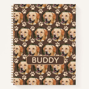 Personalisiertes Tier Foto Muster Dog Name Spirale Notizblock