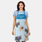 Personalisiertes Tier Groomer Blue Bulldog Schürze (Getragen)