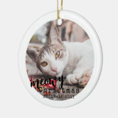 Personalisiertes Tier Katze Foto Meowy Weihnachten Keramik Ornament (Links)