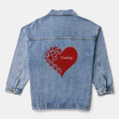 Personalisiertes Tier Liebe Herz Jeansjacke (Rückseite)