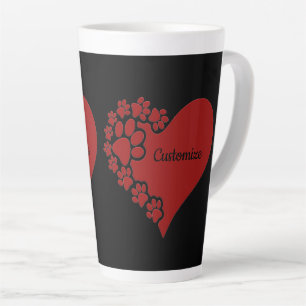 Personalisiertes Tier Liebe Herz Milchtasse