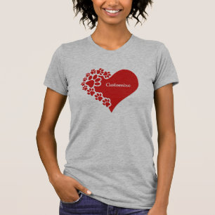 Personalisiertes Tier Liebe Herz T-Shirt