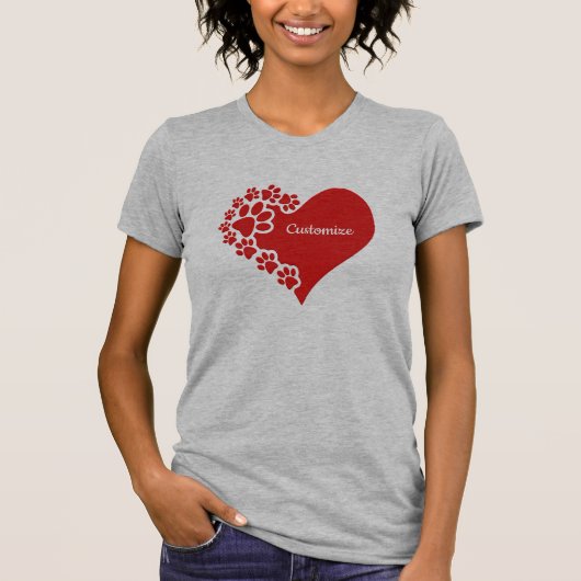 Personalisiertes Tier Liebe Herz T-Shirt (Vorderseite)