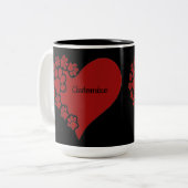 Personalisiertes Tier Liebe Herz Zweifarbige Tasse (Vorderseite Links)
