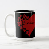 Personalisiertes Tier Liebe Herz Zweifarbige Tasse (Links)
