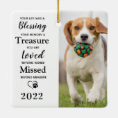 Personalisiertes Tier-Verlust-Geschenk für 2 Fotos Keramikornament (Rückseite)