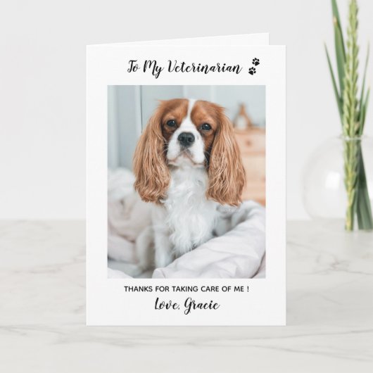 Personalisiertes tierärztliches Pet-Foto Dankeskarte (Vorderseite)