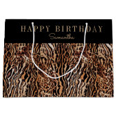 Personalisiertes Tierdruckmuster mit dem Namen Große Geschenktüte (Vorderseite)