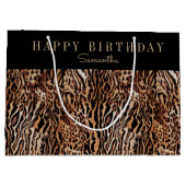 Personalisiertes Tierdruckmuster mit dem Namen Große Geschenktüte (Rückseite)