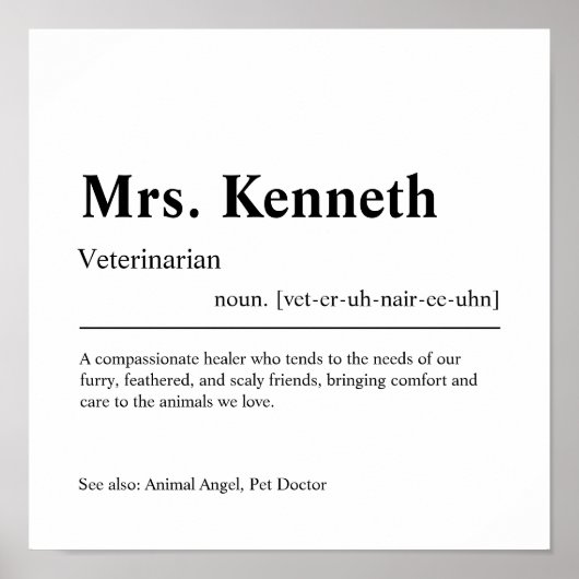 Personalisiertes Tiergeschenk Poster (Vorne)