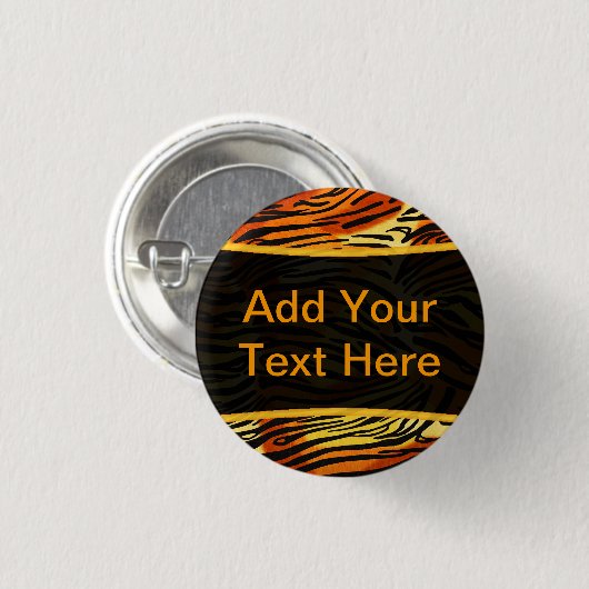 Personalisiertes Tiger Fur Print Muster Button (Vorne & Hinten)